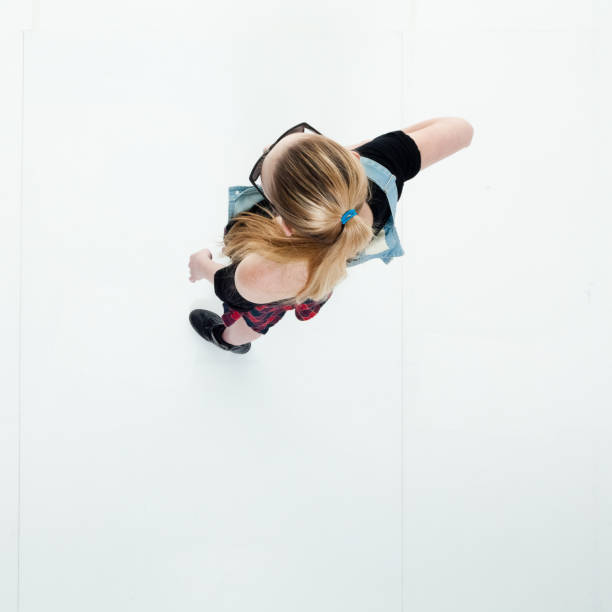 Directly above view of young woman