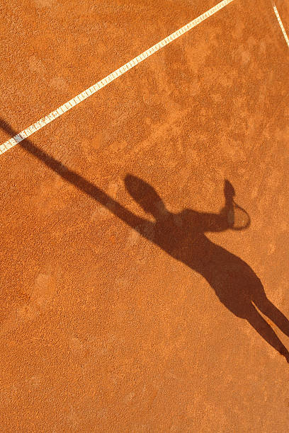 テニスコート - tennis serving female playing ストックフォトと画像