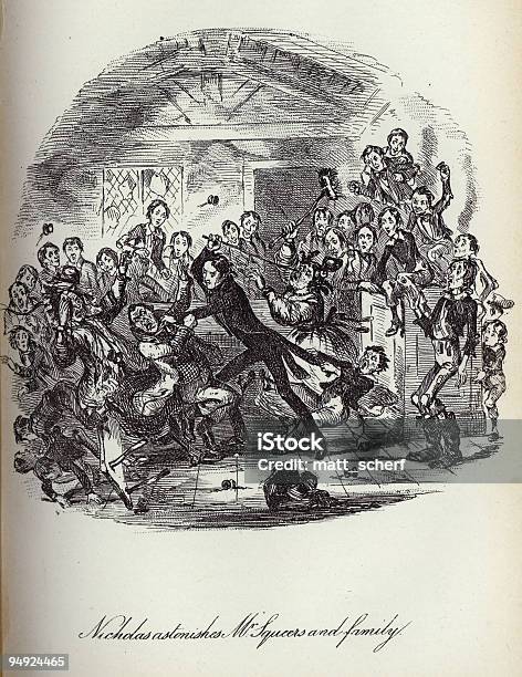 Ilustración de Nicholas Astonishes Sr Squeers Y La Familia y más Vectores Libres de Derechos de Anticuado - Anticuado, Antigualla, Charles Dickens