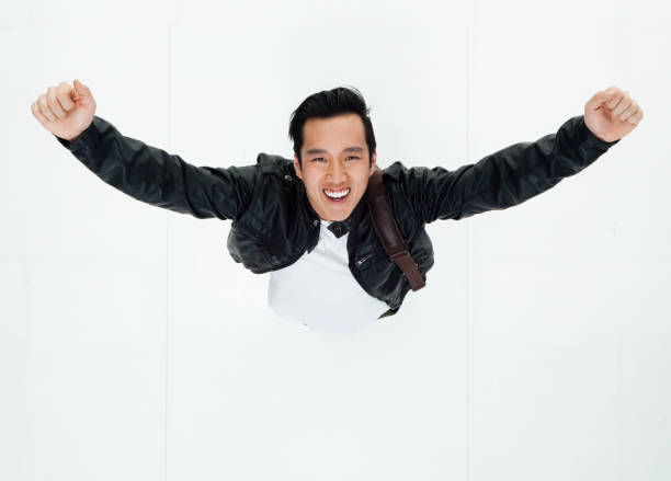 istock Top angle view of Korean man cheering 949245232
