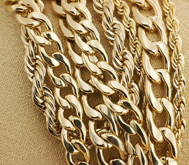 istock Collection of different types of gold chains 94924650