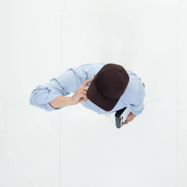 istock Top down view of Korean man using phone 949247894