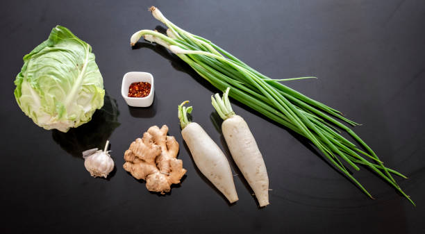 istock Selection Of Fresh Vegetables In Preparation For Making Kimchi 949259204