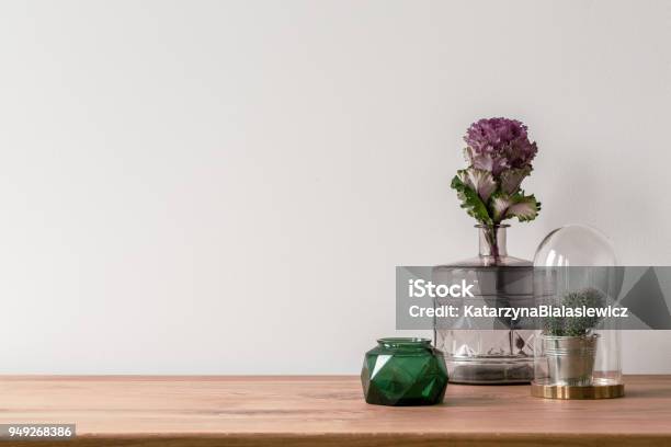 Vase On Empty White Background Stock Photo - Download Image Now - Table, Shelf, Vase
