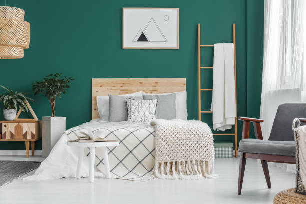 istock Poster in green bedroom interior 949268530