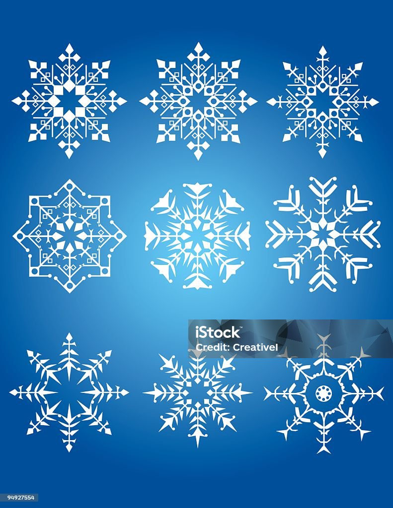 Snowflakes - arte vectorial de Abstracto libre de derechos