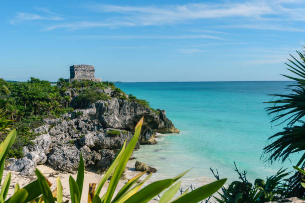 istock Maya ruin in Tulum overlooking beach and water 949278738