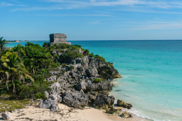 istock Maya ruin in Tulum overlooking beach and water 949280206