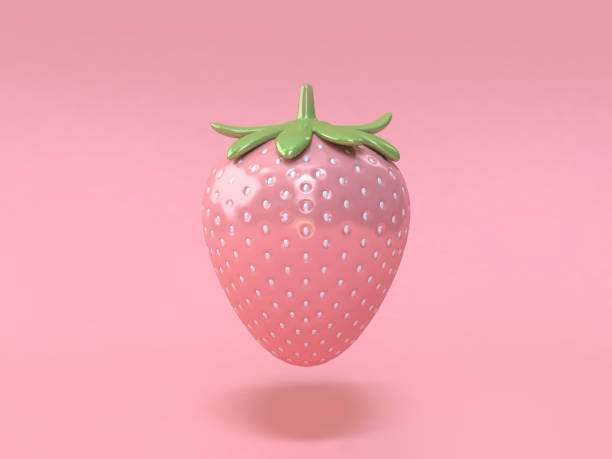 istock 3d abstract pink strawberry minimal pink background 3d rendering 949286470