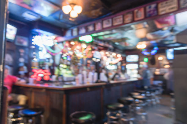Blurred live music entertainment stage perform at nightclub