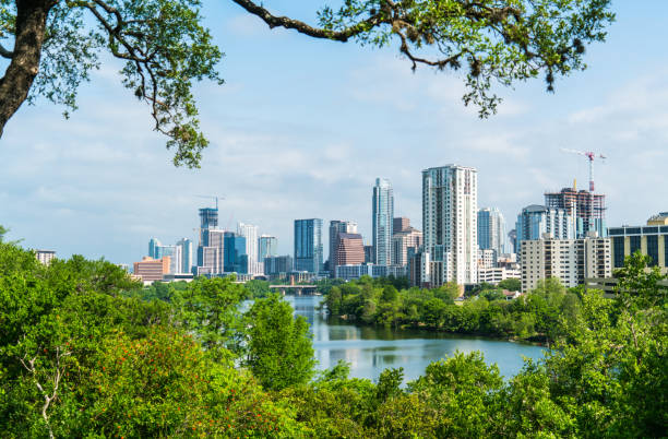 istock Austin Texas skyline Cityscape from Travis Heights nature view 949288786