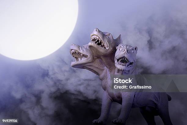 Dangerous Dog With Three Heads At Night Stock Photo - Download Image Now - Cerberus - Mythical Creature, Monster - Fictional Character, Dog