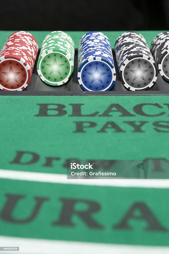 Black Jack Tisch mit Punkten - Lizenzfrei Blackjack Stock-Foto