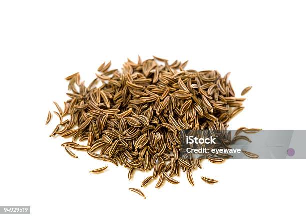Spice Series Caraway Isolated On White Stock Photo - Download Image Now - Caraway Seed, White Background, Brown