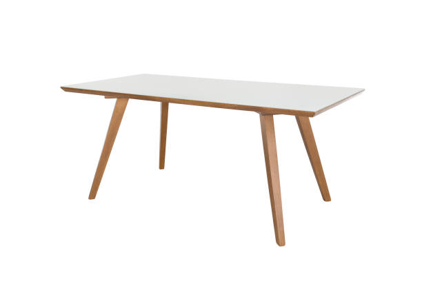 Table isolated on white background. stock photo