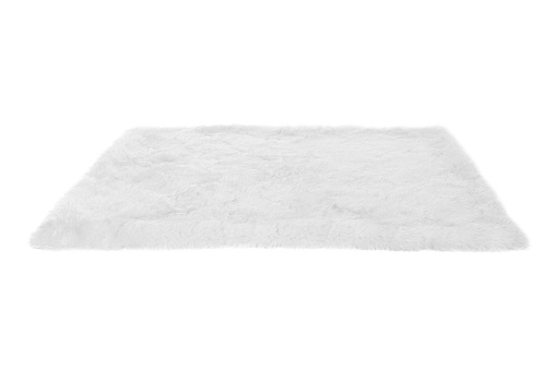 Furry carpet. Isolated on white