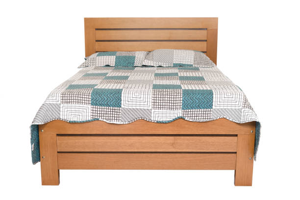 istock wooden double bed isolated on white background 949296528