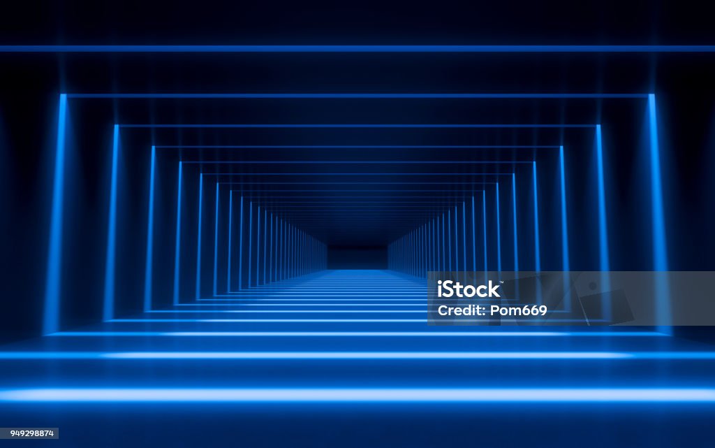 Abstrakt 3d Korridor - Lizenzfrei Blau Stock-Foto