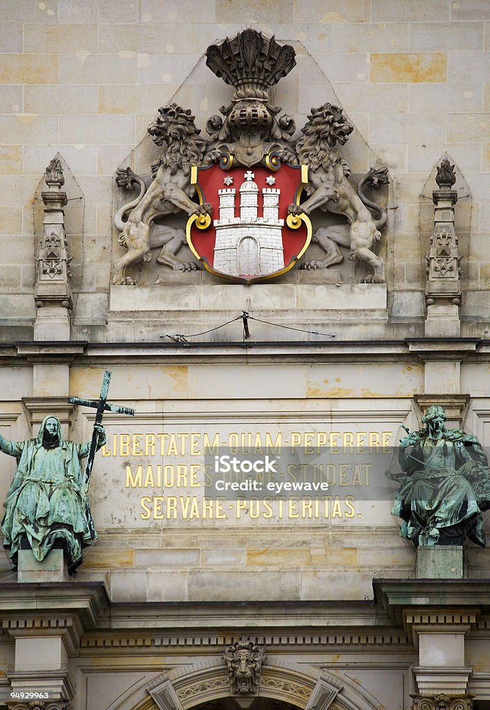coat of arms, detail on Hamburg city hall  Coat Of Arms Stock Photo