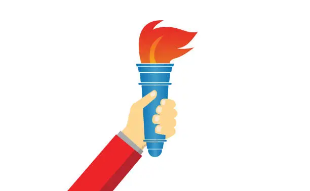 Vector illustration of Torch in hand