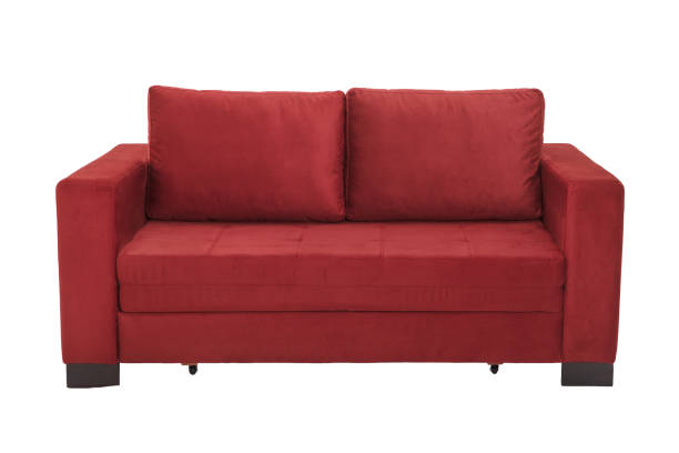 istock modern red suede couch sofa   isolated on white background 949305806