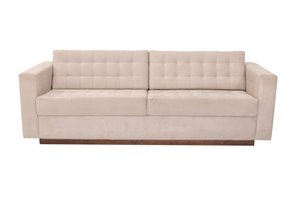 istock modern beige suede couch sofa   isolated on white background 949306918