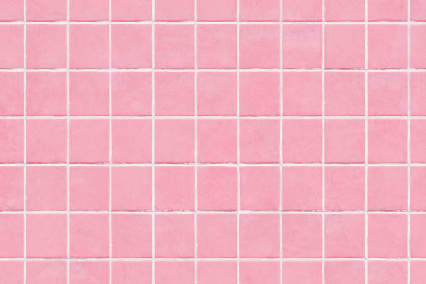 fundo de textura de parede azulejo rosa - squared - fotografias e filmes do acervo