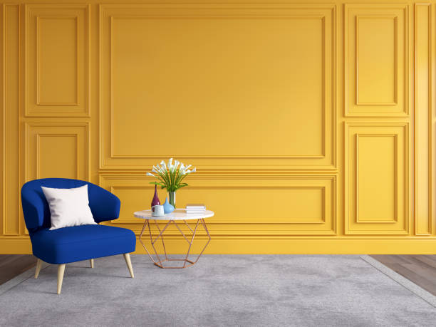 istock Modern and classic living room interior design, Spring Summer house concept , 3d rendering 949340228