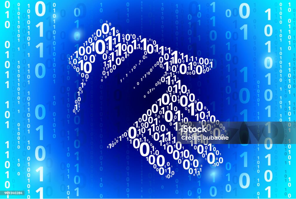 Holding Hand Binary Code Blue Vector Pattern Background Stock ...