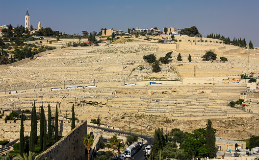 Jerusalem Israel April 16, 2018 Panoramic view of the city of Jerusalem on afternoon