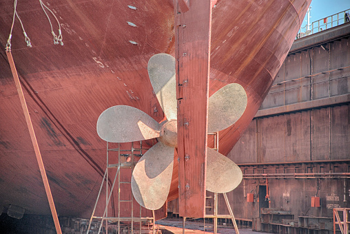 A Cargo Ship in Dry Dock