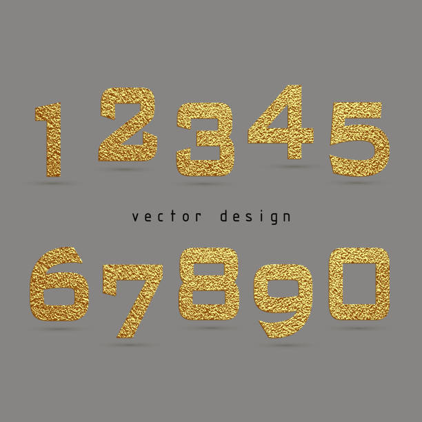 istock Set of hand drawn numbers and symbols with golden glitter effect, figures isolated on black background. Vector illustration. 949346580