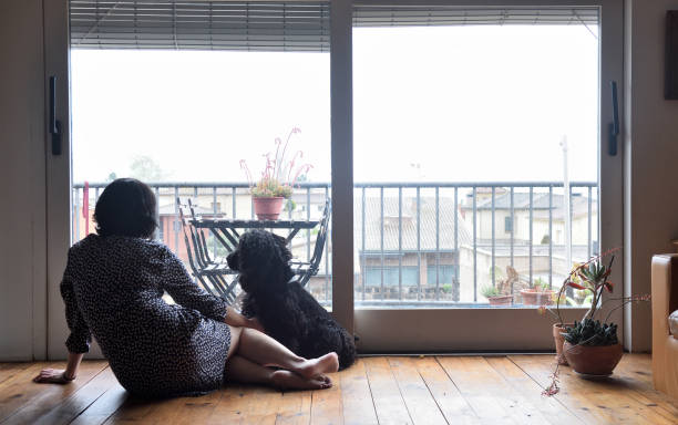 istock sad woman sitting and looking out the window 949350768