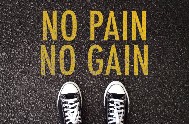 istock No pain, no gain. Never give up! 949351324