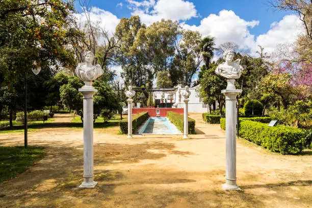 Seville, Spain. The Jardines de las Delicias, a public garden and park built in Romanticism style