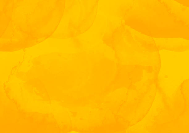 istock Yellow water color patches graphic brush strokes design effect element for background 949366448