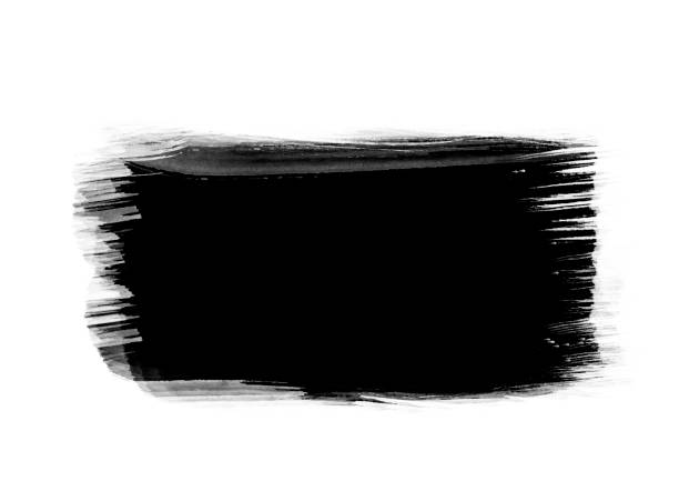 istock Black water color patches graphic brush strokes design effect element for background 949366470