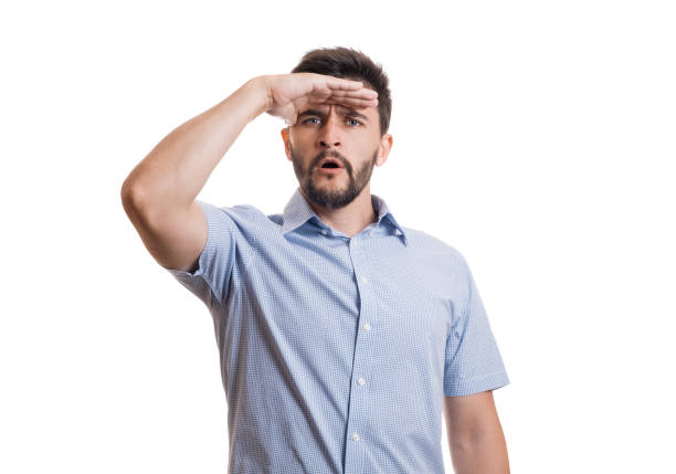 istock Man in shirt showing gestures and emotions 949374298
