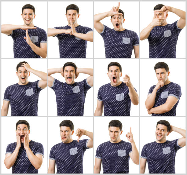 istock Men facial expressions set 949374388
