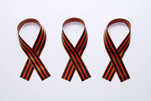 istock Commemorative St. George ribbon on a white background 949380336