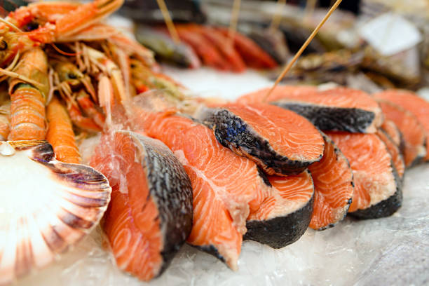 istock fresh salmon fillet on ice 949380438