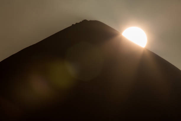 słońce toczy się nad croagh patrick w kwietniu - croagh patrick zdjęcia i obrazy z banku zdjęć