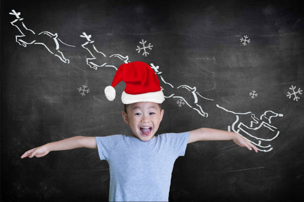 Happy boy in Christmas celebration
