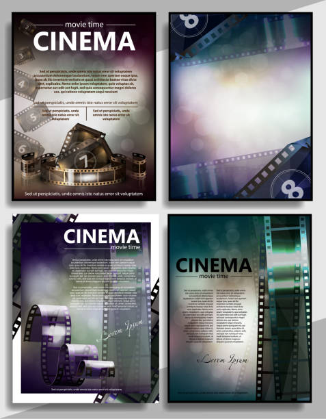 Cinema movie vector poster design template. Cinema movie vector poster design template. poster photos stock illustrations