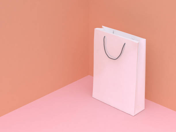 istock white paper bag on pink floor orange wall corner composition minimal abstract 3d rendering 949397214