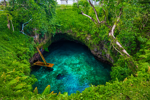 To Sua ocean trench - famous swimming hole, Upolu island, Samoa, South Pacific