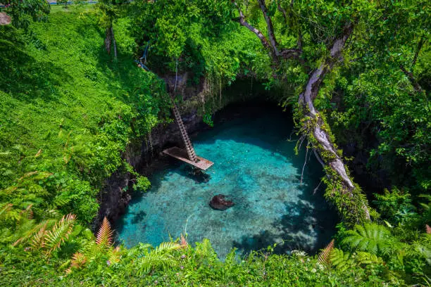 To Sua ocean trench - famous swimming hole, Upolu, Samoa, South Pacific