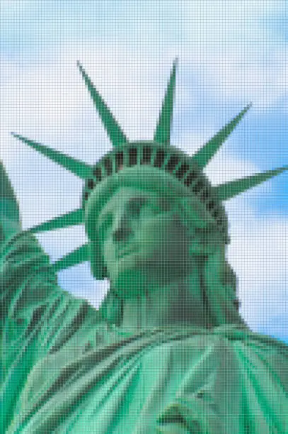 Photo of Statue of Liberty - New York City (USA) - Concept image with pixelation effect