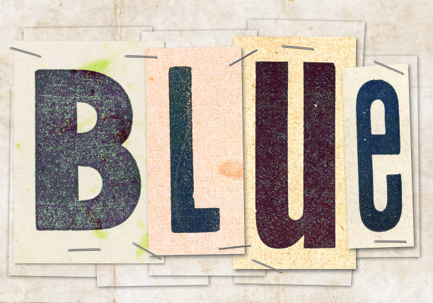 istock The word blue made with old papers and letters 949405924