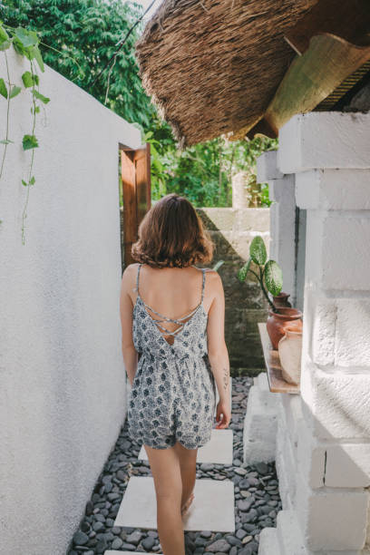 istock Woman in outdoors bathroom 949408980